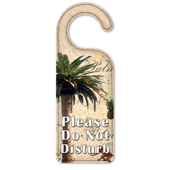 Do Not Disturb Door Knob Hanger Sign - Palm Tree