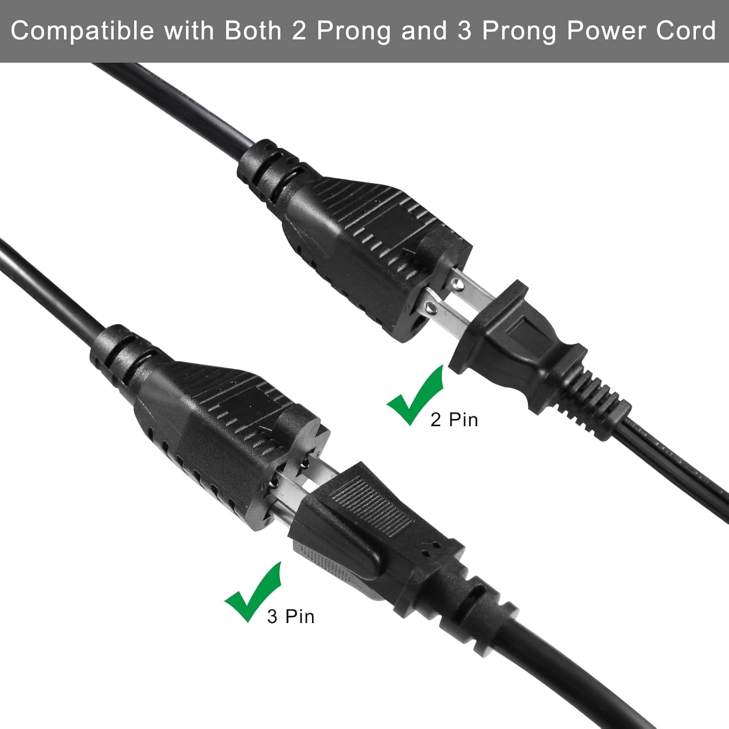 Short Power Extension Cord - Low Profile Wall Head 6 Inch 14AWG/3C SJTW Heavy Duty Extension Cable for Indoor/Outdoor, 90-Degree Flat Plug 15A/125V 1875W NEMA 5-15P to NEMA 5-15R, Black 2-Pack