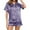 Purple, variant on hoksml Women's Cooling Satin Pajama Set Short Sleeve Notched Lapel Button-Down Shirt with Matching Shorts Lightweight Sleepwear with Pockets