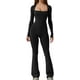thumbnail image 1 of Monos para mujer, cuello cuadrado, pierna ancha, largo completo, mono, 1 of 5