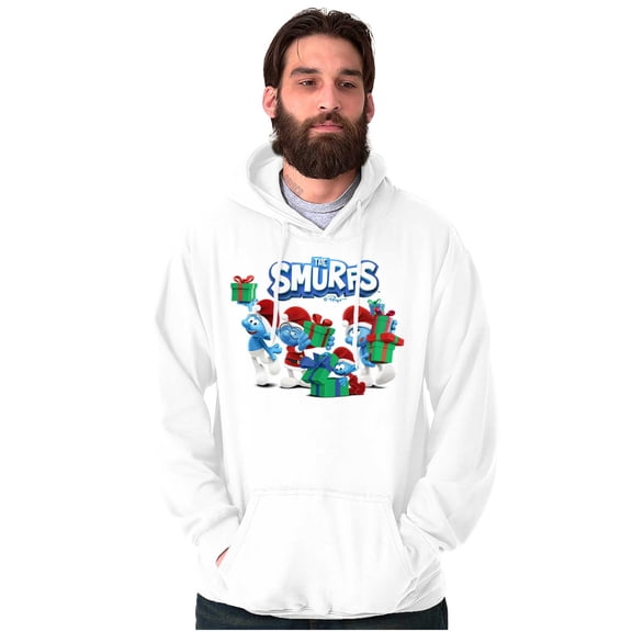 The Smurfs Christmas Holiday Presents Hoodie Sweatshirt Women Men Brisco Brands S