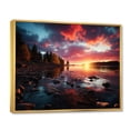 thumbnail image 2 of Designart "Pink Black Sunrise Majestic horizon II" Landscapes Floater Framed Canvas Wall Art, 2 of 7