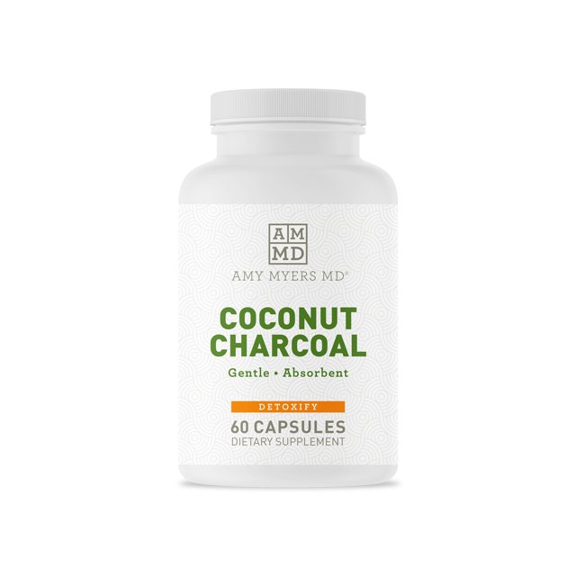 Coconut Charcoal Capsules Amy Myer MD Heartburn, Gas and Bloating