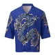 thumbnail image 1 of Camisas De Sport Para Hombre Camisa de solapa con estampado de dragón de verano de tendencia masculina, camisa refrescante cómoda de manga corta (Blue, M), 1 of 4