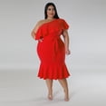 thumbnail image 3 of AURA Women Plus Size Sleeveless Midi Dress Casual Slim Fit Summer Ruffle Hem Dress, 3 of 7