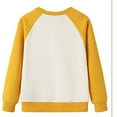 thumbnail image 4 of SERTG Big Boys Girls Raglan Contrast Top Sporty Long Sleeve Sweatshirt Comfortable Fall Winter Playful Shirt for Kids 3-11 Years(Yellow,6-7 Years), 4 of 4