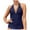Navy, variant on Women's Halter Tankini Top No Bottom V Neck Swim Top Tummy Control Bathing Suit Top White,M