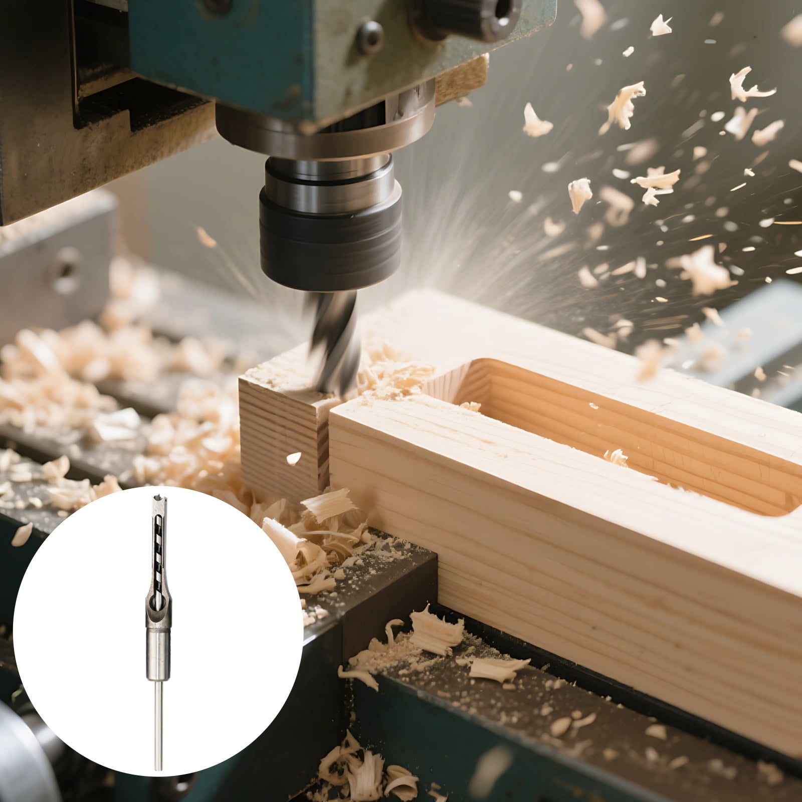 6 Pcs Square Wood Chisel Drill Bit Set, Woodworking Square Hole Drill Bits for Carving, Ergonomic Design, High-Strength Alloy for Long-lasting Use, Perfect for Various Wood Types