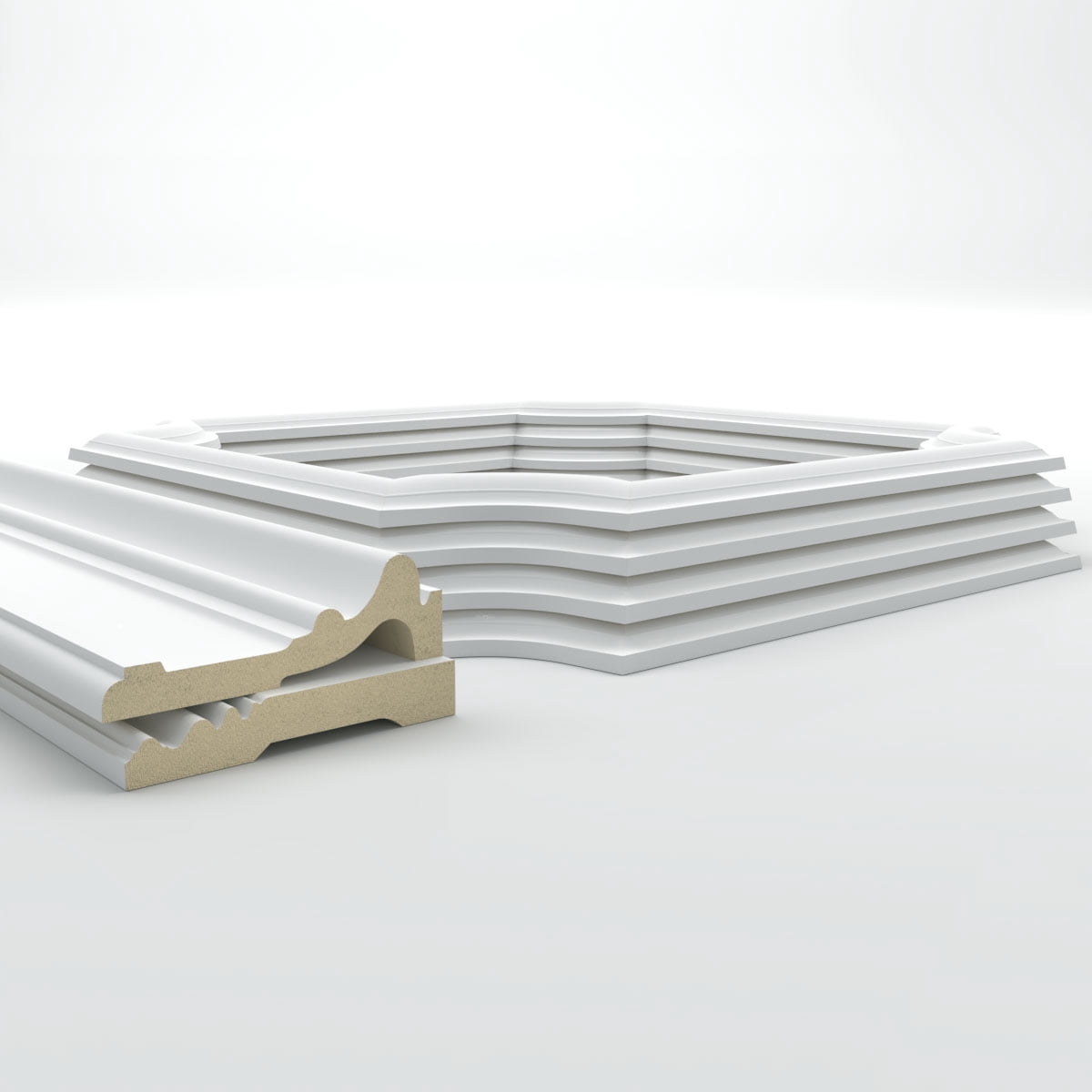 Ekena millwork 94 1/2"L (Adjustable 32"H to 36"H) Ashford Scalloped Panel Traditional Wainscot Paneling Kit