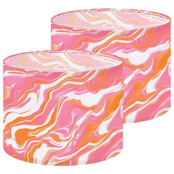 Lampshades 2 Pack Abstract Swirling Pink Orange White Tones 13"x13"x10" Light Shade for Table Lamps Floor Lamp Shades Lampshade Replacement Easy Assembly