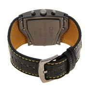1220 Fashion Waterproof Mens Dual Time Display Quartz Wrist Watch with PU Band (Yellow)