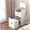 White, variant on 3‑in‑1 Multifunctional Makeup Vanity Dressing Table Set with Stool Flip‑Top HD Mirror with 3‑Color Lights 2 Sliding Drawers Hidden Storage Stool, Modern Bedroom Vanity Desk for Cosmetic Jewelry Org