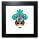 thumbnail image 1 of Cyan máscara Feliz Carnaval de Venecia Mesa de pared con marco cuadrado negro, 1 of 4