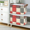 thumbnail image 6 of Ryvnso Checkered Red and Gray Storage Bins Large Basket Foldable Cube Toys Organizer with Handles 1 PC, 6 of 7
