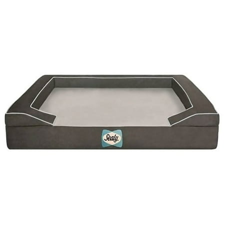 Sealy Lux Premium Cooling Gel Dog Bed, Gray, Large, 42"L x 32"W x 8"H