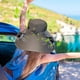 thumbnail image 4 of Sombrero de pescador de verano militar verde con ventilador de carga USB solar, 4 of 6