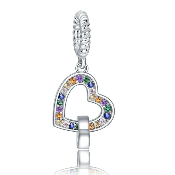 925 Sterling Silver Charm Women Bracelets Necklace Heart Gem Pendant Interlock Double Hearts Dangle Charm Women Bracelet Charm