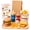 Burger Set, variant on WonderStone 16-Piece Wooden Coffee Maker Toy Set, Complete Playset with Coffee Cups, Desserts, Menu & Accessories, Pretend Play Kitchen Toy for Toddlers Boys Girls Age 3 , Birthday Gift