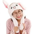 thumbnail image 3 of POINTERTECK Rabbit Hat Ear Moving Jumping Hat Funny Bunny Plush Hat Cap for Women Girls, Easter Cosplay Party Holiday Hat White, 3 of 7