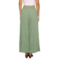 thumbnail image 3 of INSPIRE CHIC Women's Casual Wide Leg Pants Adjustable Tie Knot Elastic Waist Pants with Pockets L Green, 3 of 6