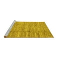 thumbnail image 2 of Ahgly Company Machine Washable Indoor Square Abstract Yellow Modern Area Rugs, 5' Square, 2 of 4