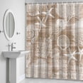 thumbnail image 6 of Brown Coastal Bathroom Shower Curtain, Nautical Starfish Jellyfish Coral Summer Waterproof Washable Soft Bath Curtain for Bathtub Decor with 12 Hooks&Grommet, 36x72 Inch, 6 of 9