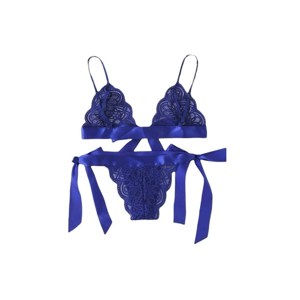 TFFR Women's Lingerie Set, Sexy Lace Bra and Side Tie Panty Twopiece