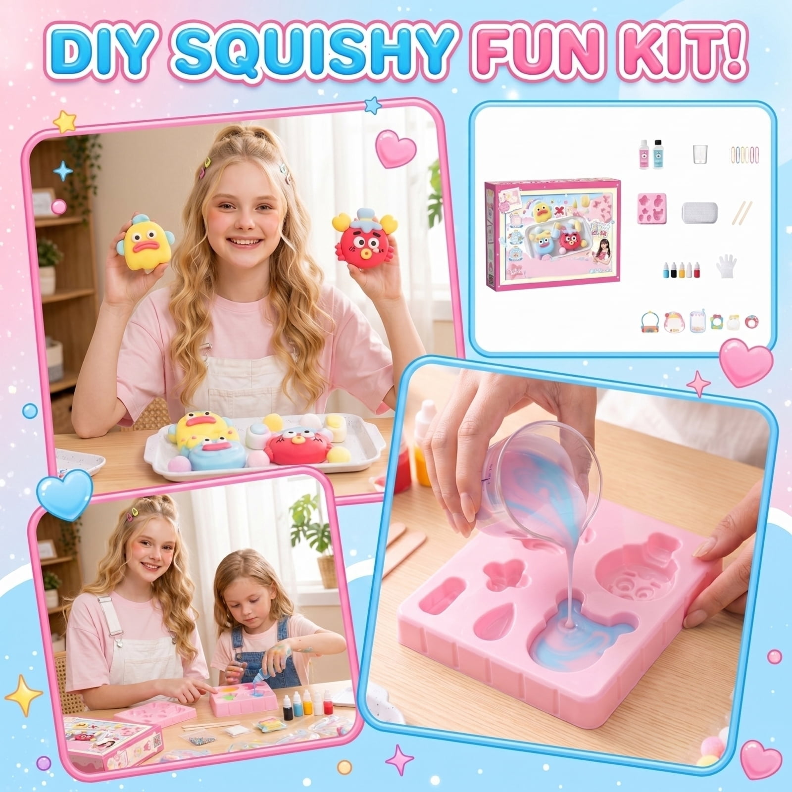 Taba Squishy Kit,Rubber Squishy Kit with Guided, Stress Relief Hamster Molding, Decompression Gift