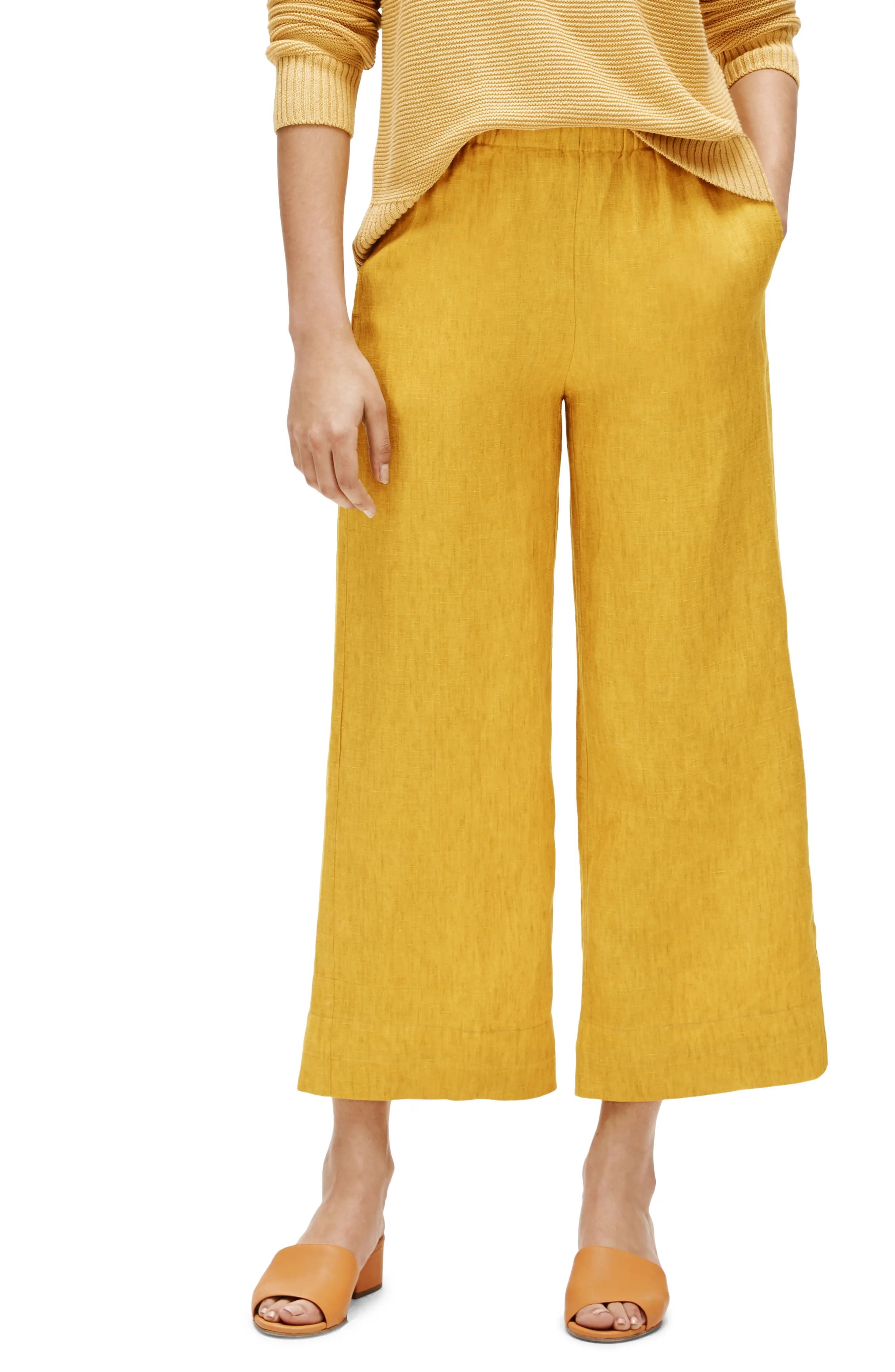 Eileen Fisher Womens Pants Linen Crop 
