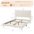 thumbnail image 3 of Accreate Bed Frame with Adjustable Headboard, Velvet Upholstered Platform Bed, Vertical Channel Tufted, Strong Wooden Slats, No Box Spring Needed, Easy Assembly, 3 of 7