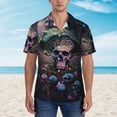 thumbnail image 4 of Daiia Forest Mushroom Skull Hawaiian Shirt for Men Gentle Cotton Regular Short Sleeve Casual-Large, 4 of 9