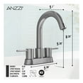 thumbnail image 4 of Remnants 4 in. Centerset Double Handle Mid Arc Bathroom Sink Faucet with Drain Kit and Deckplate in Brushed Nickel, 4 of 4