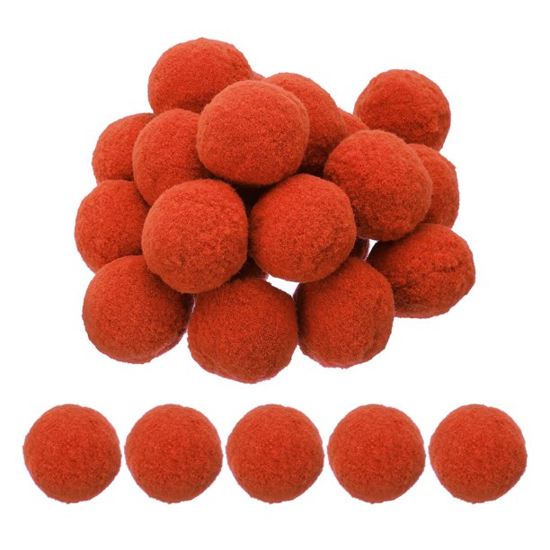 Pom Poms de 2 pulgadas para manualidades, 20 piezas de pompones para manualidades, bolas esponjosas a granel para sombreros, arte navideño DIY, Naranja