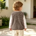 thumbnail image 3 of Toddler Girls Boys Sherpa Fleece Vest Lightweight Fall Winter Warm Sleeveless Outerwear Jacket with Pockets Fuzzy Cute Bear Jackets 3M-3T, 3 of 8