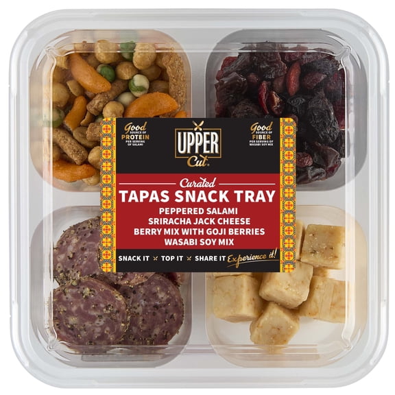 Upper Cut Peppered Salami Tapas Snack Tray, 10oz, Ready to Eat, Refrigerated