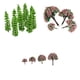 thumbnail image 1 of Modelo \ u0026 Árboles de flores plástico Conjunto Paisaje Paisaje HO N, 1 of 9