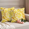 thumbnail image 5 of 2 Pack Outdoor Waterproof Throw Pillow Covers,Yellow Lemon Slice Watercolor Decorative Square Patio Pillowcases for Chair Couch Sofa 16x16in, 5 of 9