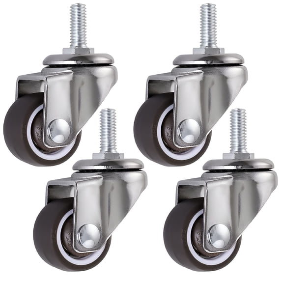LAMIRO Mini Caster Wheels for Easy Movement,Lightweight Silent TPE Rubber Low Profile Casters for Furniture,Dressers,Bed Frames 25mm (Set of 4)