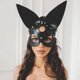thumbnail image 1 of Máscara con tachuelas y remaches de púas para mujer, BDSM fetiche de cuero, máscara Steampunk para adultos, Cosplay de Halloween, máscaras faciales de fiesta de Anime, juego de calamar, 1 of 4