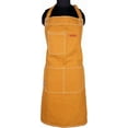 thumbnail image 4 of MALLOWEX Womens Canvas Apron for Kitchen with an Adjustable Neck with Long Ties | Cooking Kitchen Chef Apron for Women Men | 27.5 x 33 Inch | 100% Natural Cotton Washed Apron | Yellow, 4 of 6