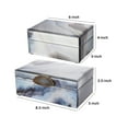 thumbnail image 5 of 8, 6 Inch Modern Jewelry Box, Blue Silver Marble Effect, Glass and Stone- Saltoro Sherpi, 5 of 5
