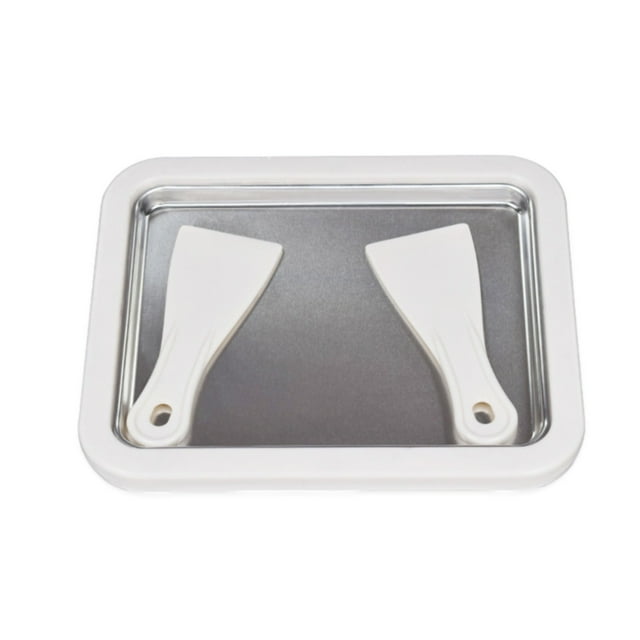 MOPOOR Machine à Crème Glacée Roulée - Fabriquez une Crème Glacée Instantanée avec la Famille - Faites Votre Propre Crème Glacée Manuelle - Plateau à Crème Glacée Roulée, avec Spatules Machine à Crème Glacée Roulée Faite Maison
