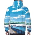 thumbnail image 7 of Fotbe Men's Hoodie with Urban Riverside Clock Tower Pattern - Kangaroo Pocket Pullover Hooded Sweatshirt, Perfect for Daily Wear, Travel, and Home-3X-Large, 7 of 7