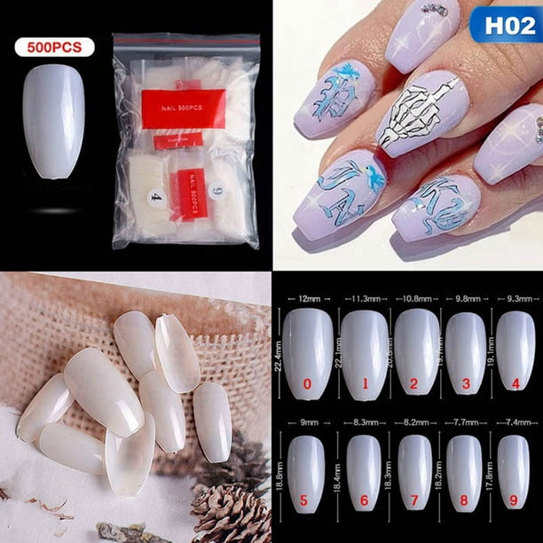 Shiyao 500pcs Bag Ballerina Nail Tips French Coffin Fake Nails Half Cover Nails Clear Natural Flat Shape Nails False Nails Walmart Com Walmart Com