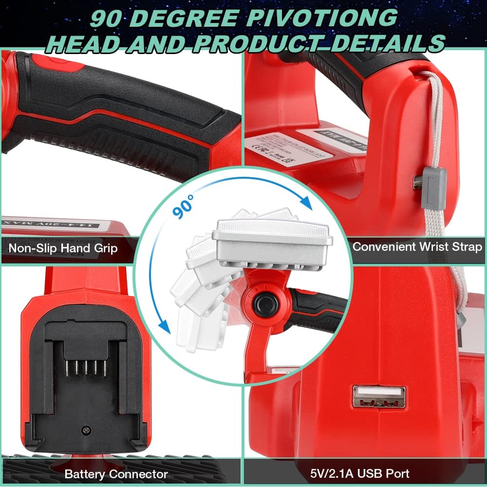 LED Work Light for Craftsman 20V Li-Ion Battery 30W 3300LM Bright Handheld Flashlight Outdoor Jobsite Light Spotlight Floodlight with USB-A Port Tool Light