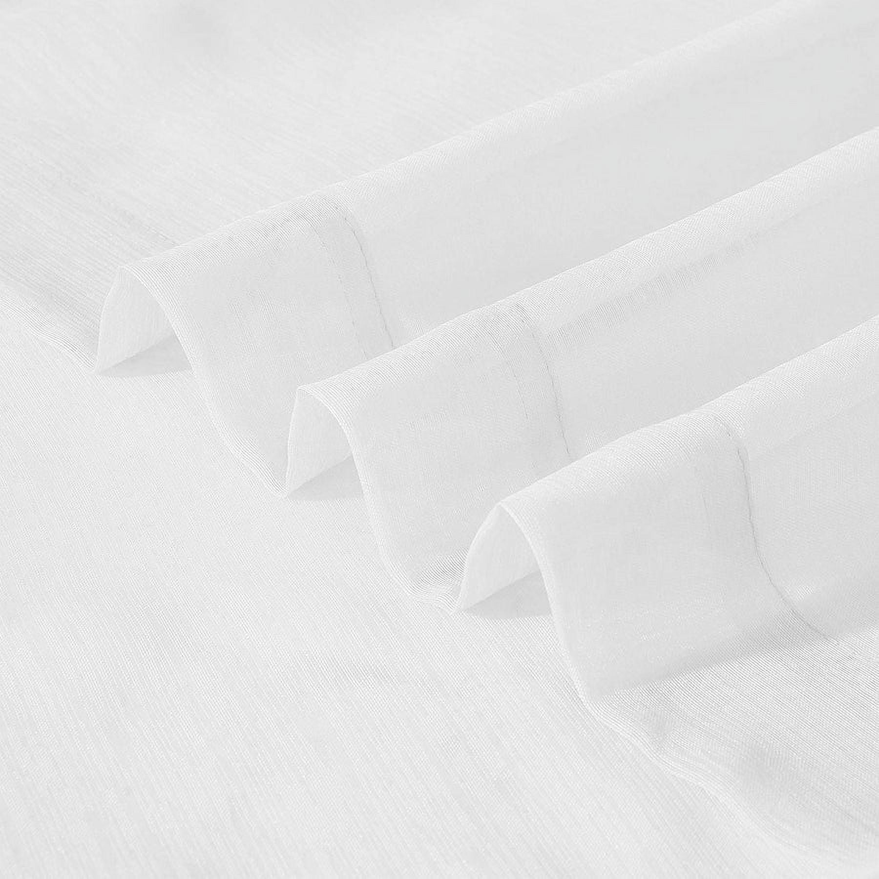 Dainty Home Malibu Textured Semi-Sheer Grommet Top Curtain Panel Pair, 108" x 84" In White