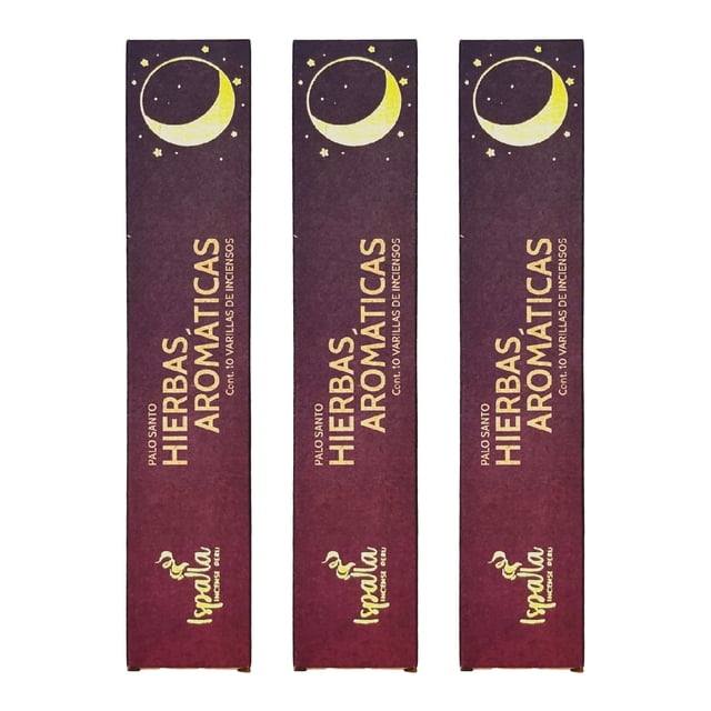 Incienso Aromático Artesanal Palo Santo y Hierbas Aromáticas Dulces Sueños 100% Vegano para Hogar, Oficina y Meditación 3 PACK