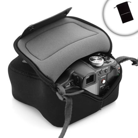 USA GEAR Compact Micro Four Thirds Camera Case Sleeve with Dense Neoprene Fabric and Belt Loop - Compatible with Sony Alpha a5100 , a5000 , Cyber-shot DSC-RX1R II , and (Best Camera Bag For Micro Four Thirds)