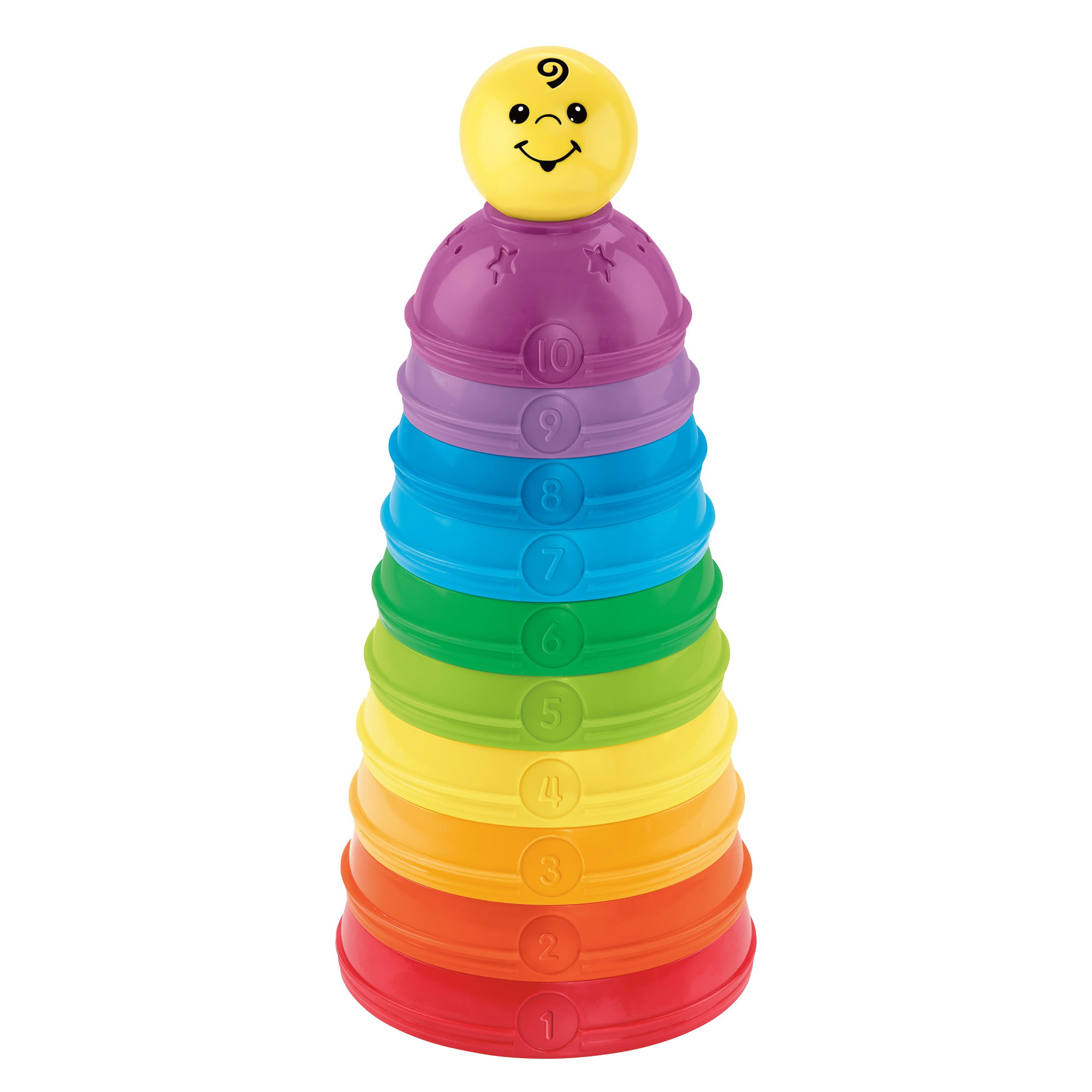 Fisher-Price Stack & Roll Cups, 10 Colorful, Numbered Cups