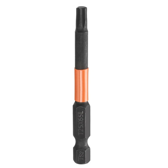 Uxcell T25 Torx Head Screwdriver Bit 2.56" Long 1/4" Hex Shank Magnetic Tamper Proof 6 Point Star Screw Driver Black Phosphate